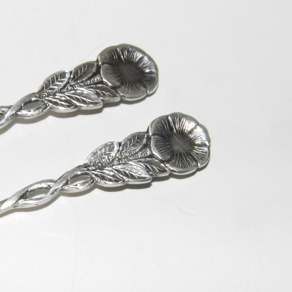 Wild Rose Nordic Trading EPNS Sweden Silver Plate Condiment Fork & Spoon Set - Picture 5 of 9